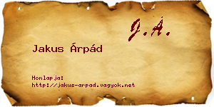 Jakus Árpád névjegykártya